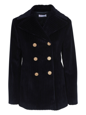 Redvalentino Ribbed Velvet Double-breasted Blazer