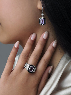 Adrienne Ring With Enamel, Amethyst And Diamonds