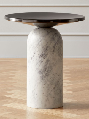 Martini Side Table With White Marble Base