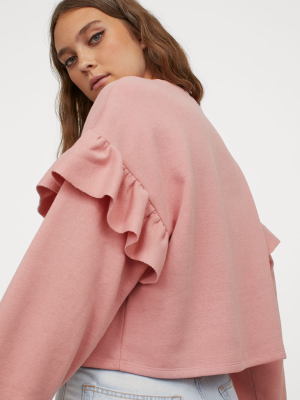 Ruffle-trimmed Sweatshirt