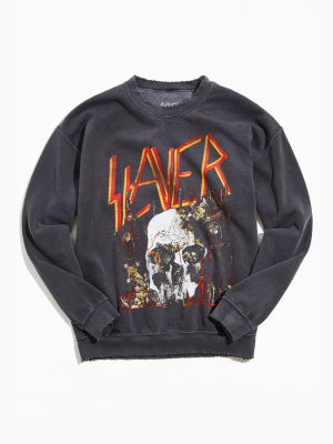 Slayer Distressed Crew Neck Sweatshirt