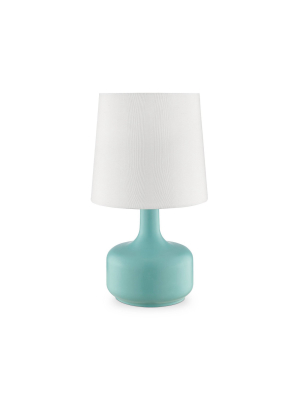 17.25" Modern Metal Table Lamp With Touch Sensor Green - Ore International