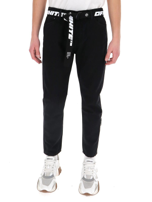 Off-white Industrial Belted Tapered Jeans