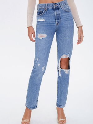 Destroyed High-rise Mom Jeans