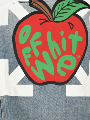Off-white Apple Logo Printed Denim Jacket