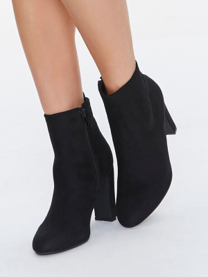 Faux Suede Block Heel Booties