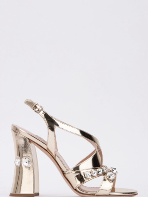 Miu Miu Crystal Embellished Sandals