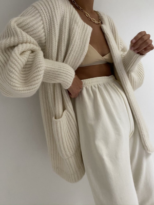 Na Nin Dylan Knitted Alpaca Coat / Available In Ash, Ivory, Lilac, Oat, Umber, Sky