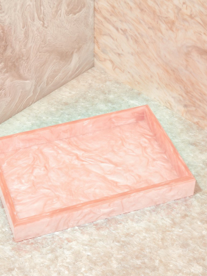 Vanity Tray In Rose Quartz Pearlescent