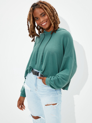 Ae Fleece Cropped Boxy Hoodie