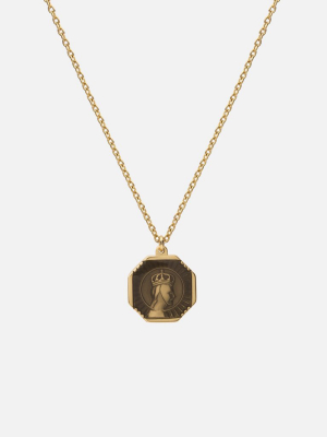 Faceless King Necklace, Gold/gray