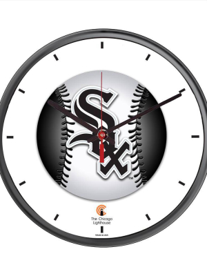 12.75" X 1.5" Chicago White Sox Quartz Movement Decorative Wall Clock Black Frame - By Chicago Lighthouse