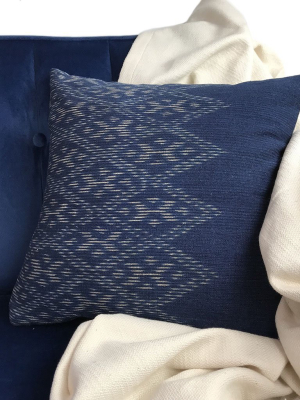 Diamond Ikat Indigo Pillow Cover