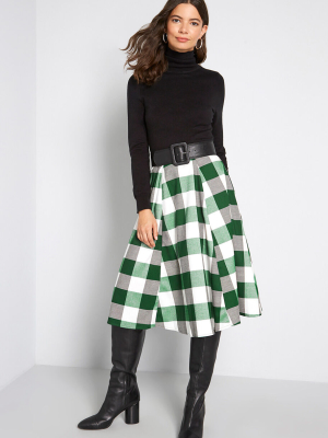 Checks And Balances Midi Skirt