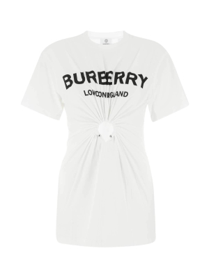 Burberry Logo Print Gathered T-shirt