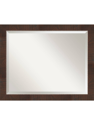 32" X 26" Wildwood Framed Bathroom Vanity Wall Mirror Brown - Amanti Art