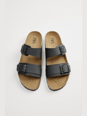 Double Strap Leather Sandals
