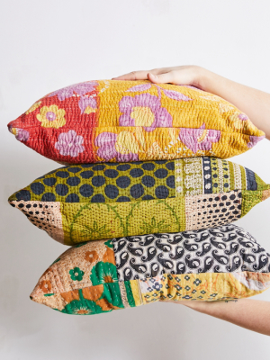 Urban Renewal One-of-a-kind Kantha Throw Pillow