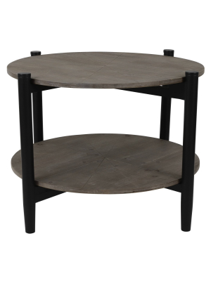 Tonya Round Coffee Table Wood - Décor Therapy