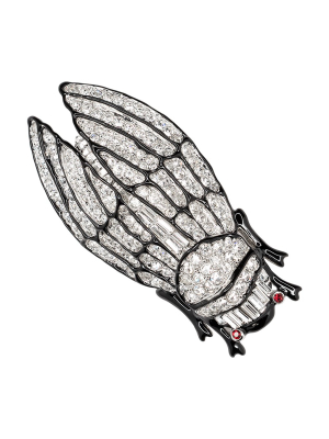 Crystal Cicada Brooch