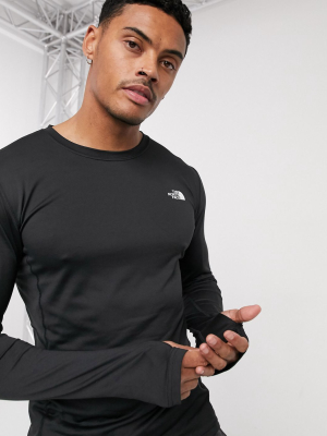 The North Face Warm Poly Long Sleeve Top In Black