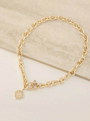 Cruisin' 18k Gold Plated Chain Link & Charm Necklace