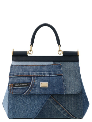 Dolce & Gabbana Sicily Small Denim Handbag