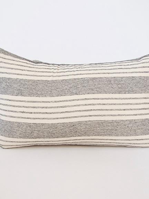 Off-white Stripe Accent Lumbar Pillow - 14x22