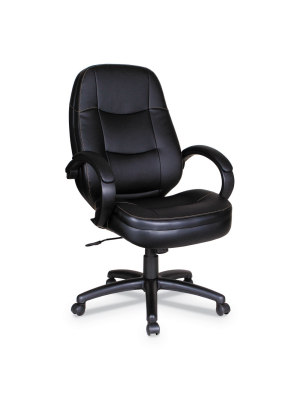 Alera® Pf Series High-back Leather Office Chair Black Pf4119