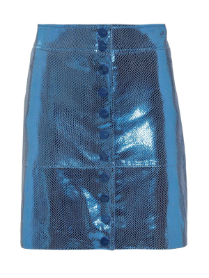 Pinko Metallic Front Button Mini Skirt