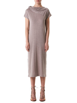 Asymmetric Cowled Dress (dm055-ecar-blush)