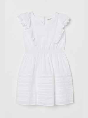 Lace-trimmed Cotton Dress