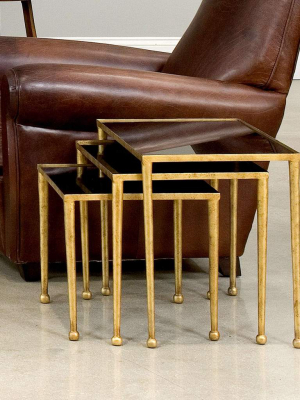 Trio Of Gilt Metal Nesting Tables