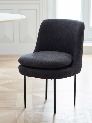 Modern Curved Upholstered Dining Chair