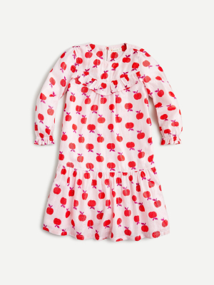 Girls' Dress In Shimmer Apple Print