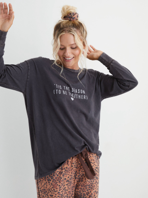 Aerie Long Sleeve Oversized Crewneck T-shirt