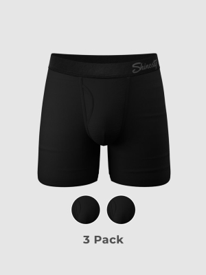 The Zero Shades Of Grey | Black Ball Hammock® Pouch Underwear With Fly 3 Pack