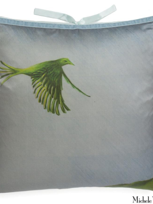 Silk Print Pillow Bird Land 20x20