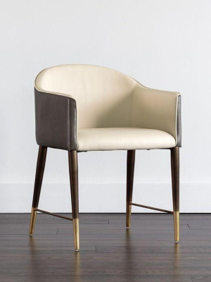 Kylin Dining Armchair - Dillon Cream / Bravo Ash