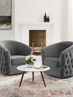 Rosar Armchair Performance Velvet Set Of 2