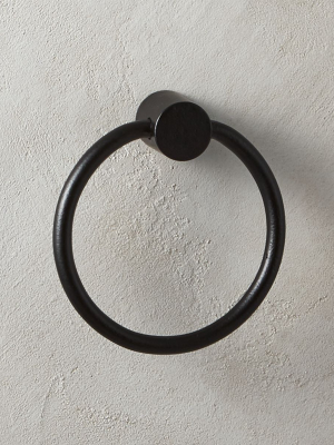 Rough Cast Black Towel Ring