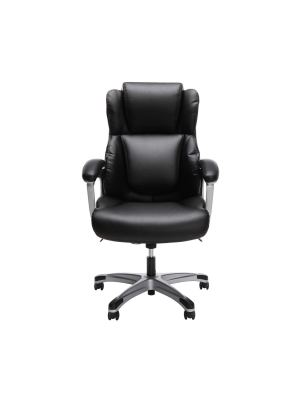 Ergonomic Executive Bonded Leather Padded Office Chair Black - Ofm