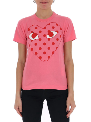 Comme Des Garçons Play Outline Polka-dot Heart T-shirt