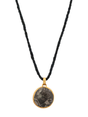 Black Pebble Pendant Necklace