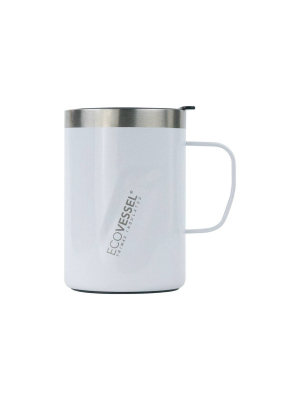 Ecovessel 12oz Transit Insulated Stainless Steel Coffee And Camping Mug - White