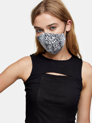 **gray Snake Print Fashion Face Mask