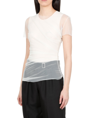 Maison Margiela Sheer Draped Crewneck T-shirt