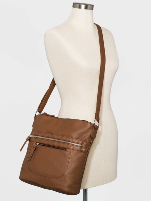 Bueno Zip Closure Crossbody Bag - Tan