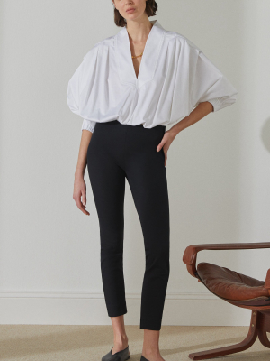 Sarah Pleated Cotton-blend Poplin Shirt