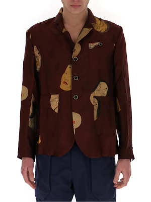 Uma Wang Abstract Printed Shirt Jacket